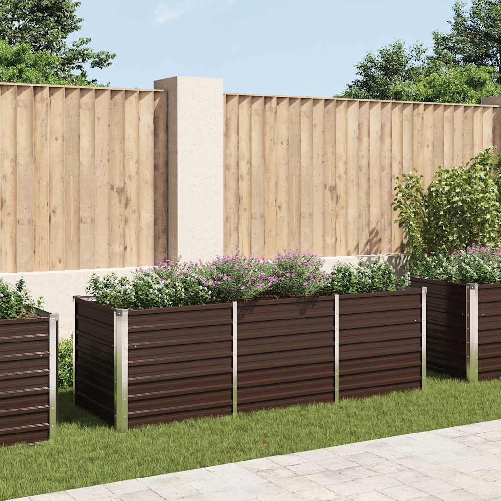 Verhoogde Plantenbak 240x80x77 cm Staal Bruin - 34% Korting!