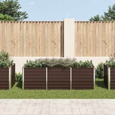 Verhoogde Plantenbak 240x80x77 cm Staal Bruin - 34% Korting!