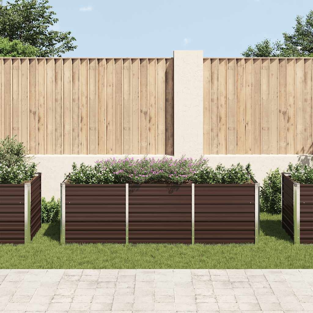 Verhoogde Plantenbak 240x80x77 cm Staal Bruin - 34% Korting!