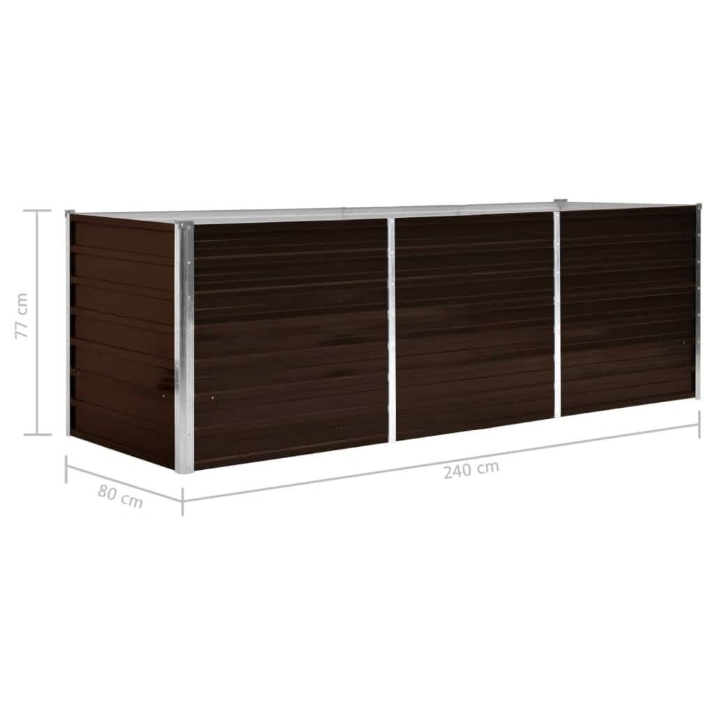 Verhoogde Plantenbak 240x80x77 cm Staal Bruin - 34% Korting!