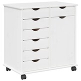 vidaXL Wit Houten Rolkast met Lades & Deur - 54% Korting