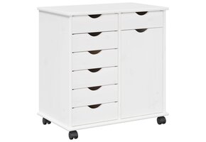 vidaXL Wit Houten Rolkast met Lades & Deur - 54% Korting