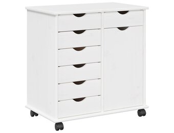 vidaXL Wit Houten Rolkast met Lades & Deur - 54% Korting