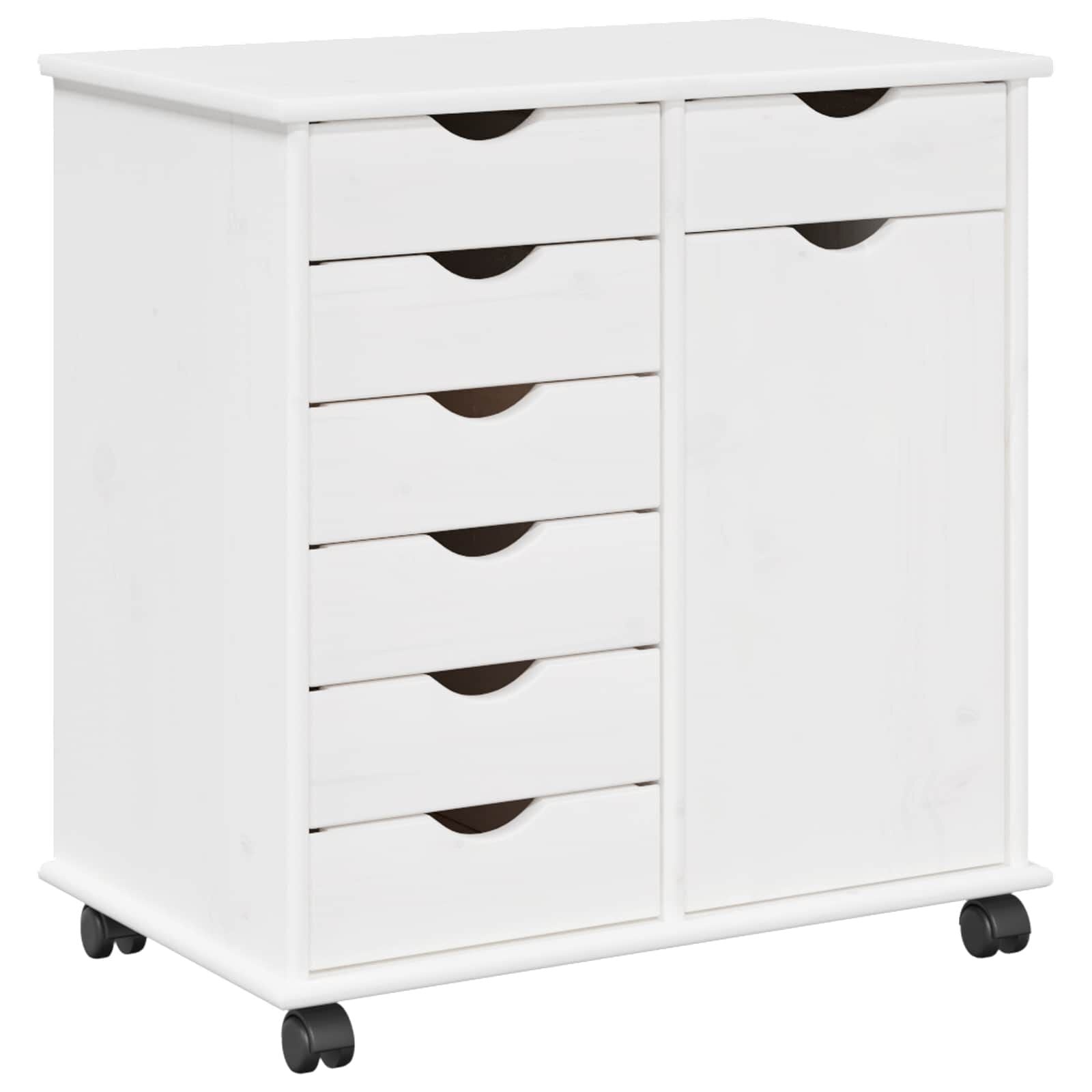 vidaXL Wit Houten Rolkast met Lades & Deur - 54% Korting