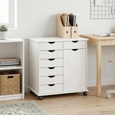 vidaXL Wit Houten Rolkast met Lades & Deur - 54% Korting