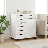 vidaXL Wit Houten Rolkast met Lades & Deur - 54% Korting