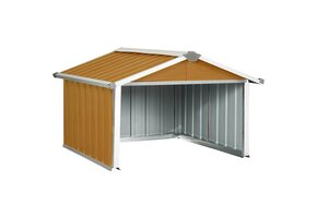 Overkapping Robotmaaier 92x97x63 cm Staal Bruin (34% Korting)