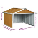 Overkapping Robotmaaier 92x97x63 cm Staal Bruin (34% Korting)