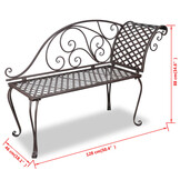 vidaXL Chaise longue 128 cm Antiekbruin - 34% Korting!
