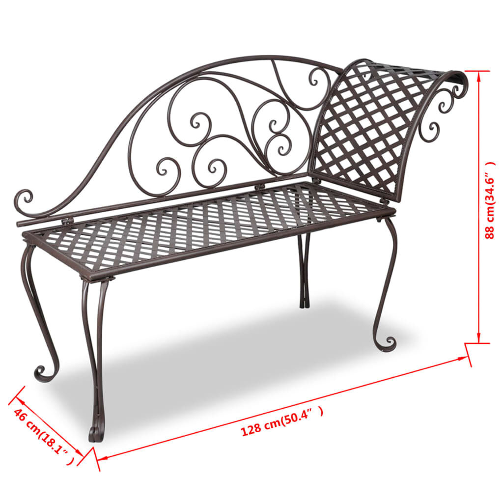 vidaXL Chaise longue 128 cm Antiekbruin - 34% Korting!