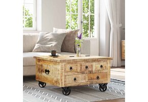 Geretourneerde Salontafel Ruw Mangohout - 70x70x40 cm - 30% Korting