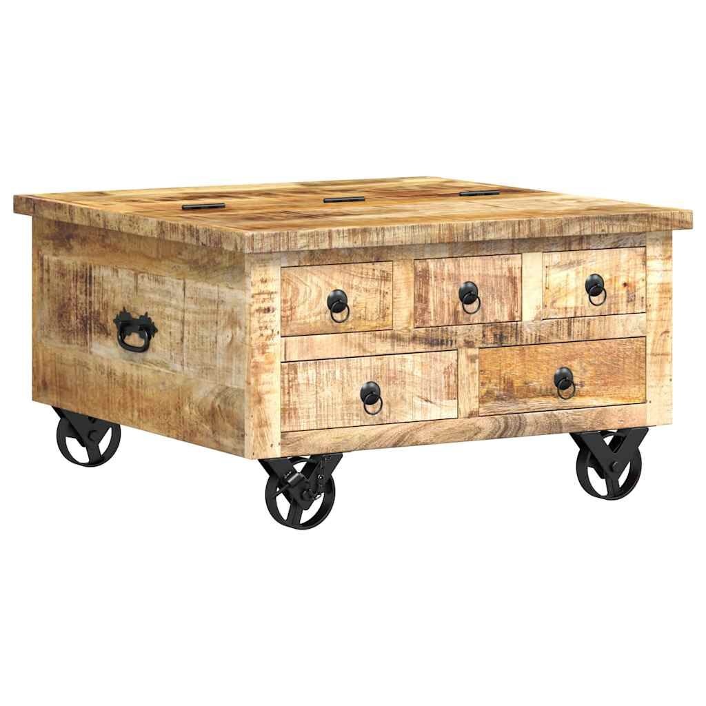 Geretourneerde Salontafel Ruw Mangohout - 70x70x40 cm - 30% Korting