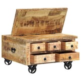 Geretourneerde Salontafel Ruw Mangohout - 70x70x40 cm - 30% Korting