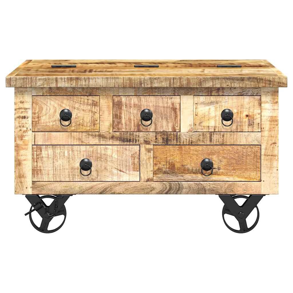 Geretourneerde Salontafel Ruw Mangohout - 70x70x40 cm - 30% Korting