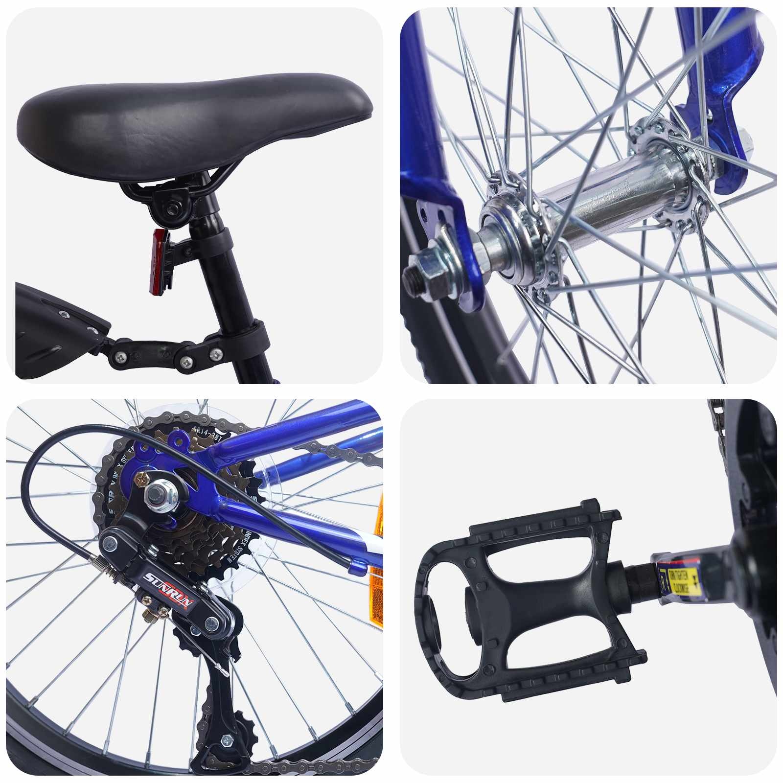 Kinderfiets 24" Donkerblauw - 6 Versnellingen | 8-12 Jaar | 55% Korting