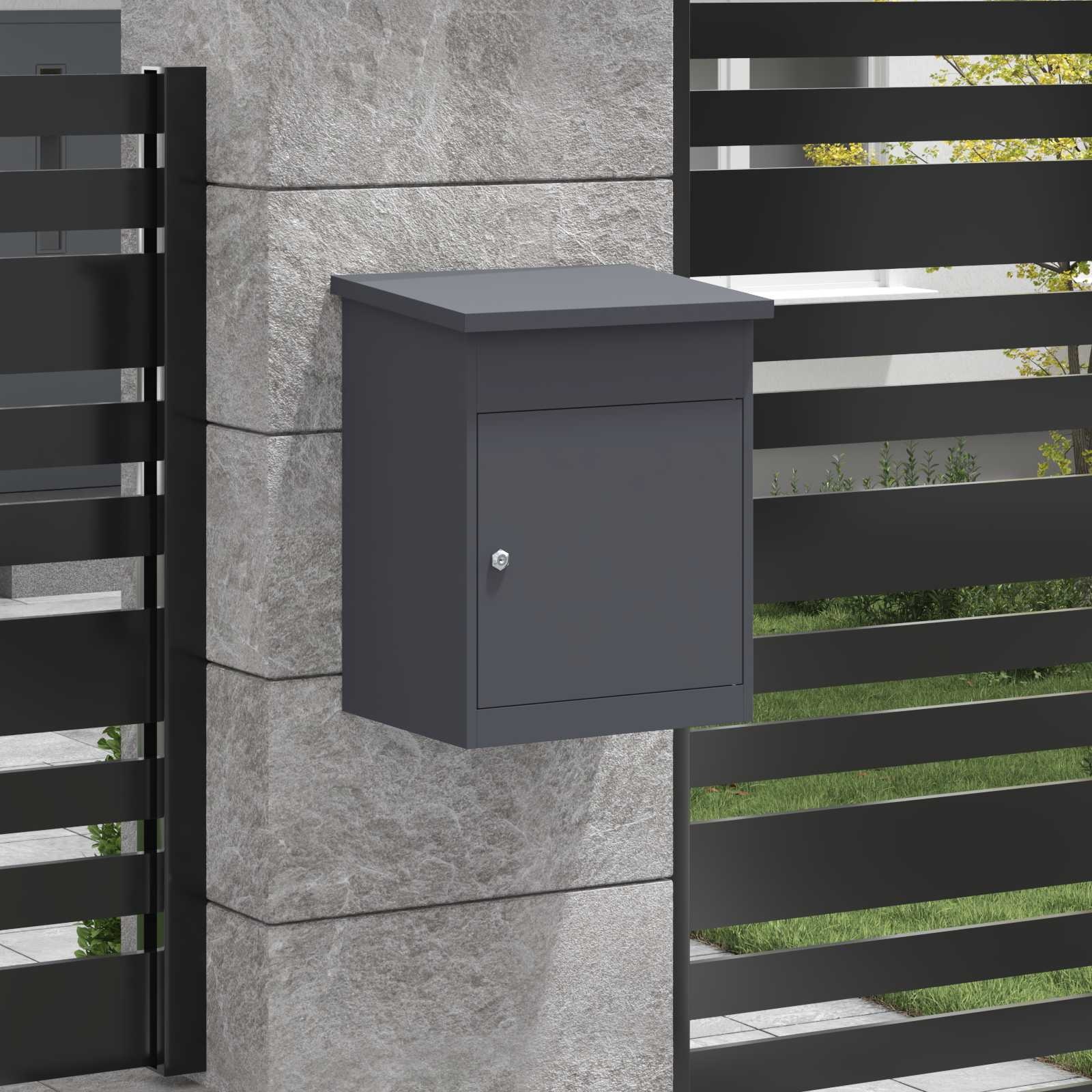 vidaXL Pakket inwerp box Antraciet 44 x 35 x 59 cm Staal