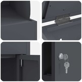 vidaXL Pakket inwerp box Antraciet 44 x 35 x 59 cm Staal