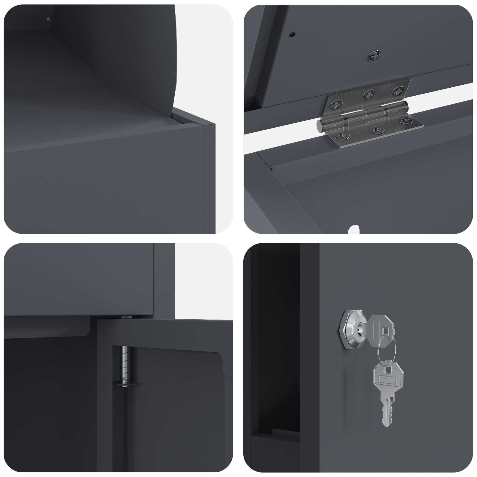 vidaXL Pakket inwerp box Antraciet 44 x 35 x 59 cm Staal