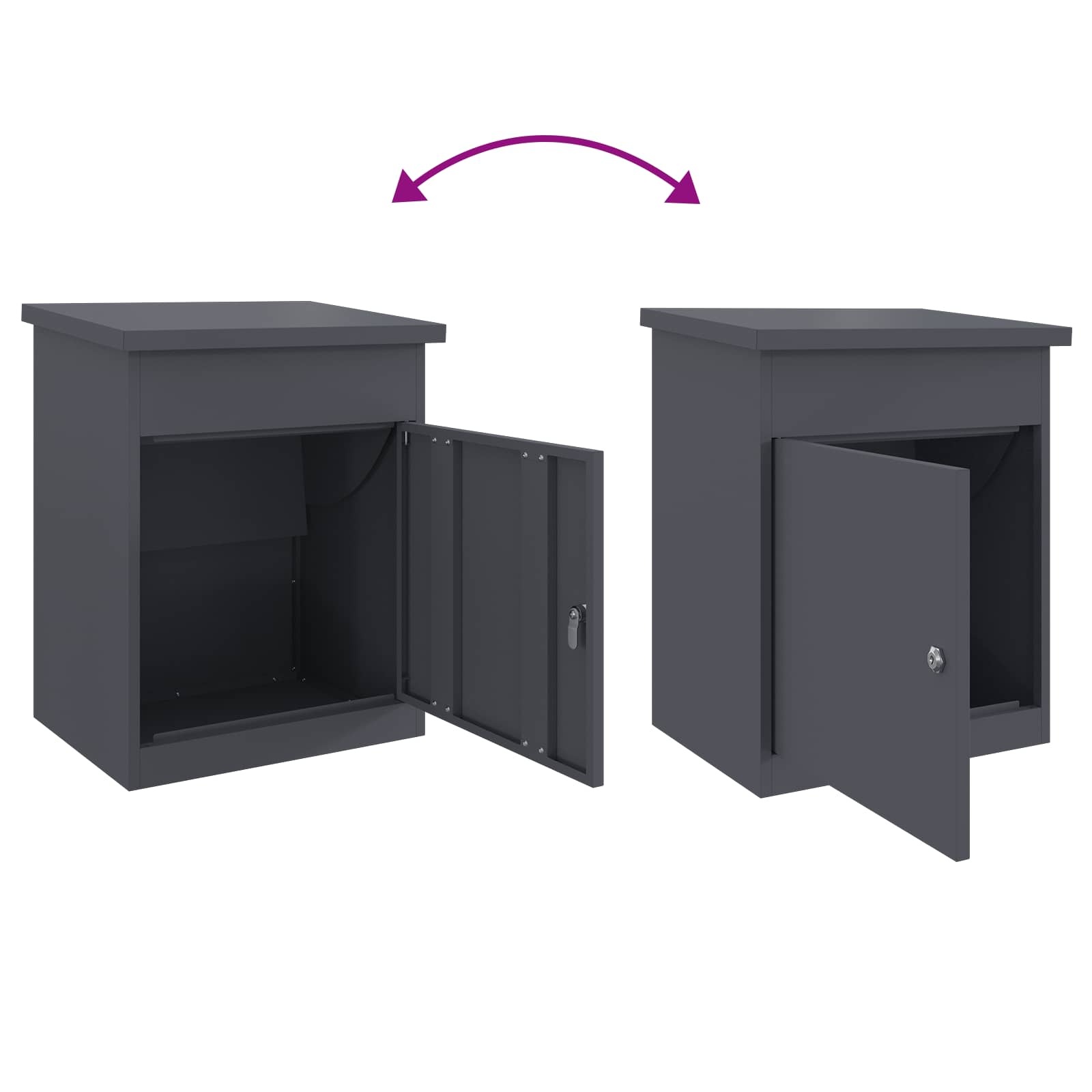 vidaXL Pakket inwerp box Antraciet 44 x 35 x 59 cm Staal