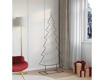 vidaXL Metalen kerstboom met standaard Zwart 180 cm Staal