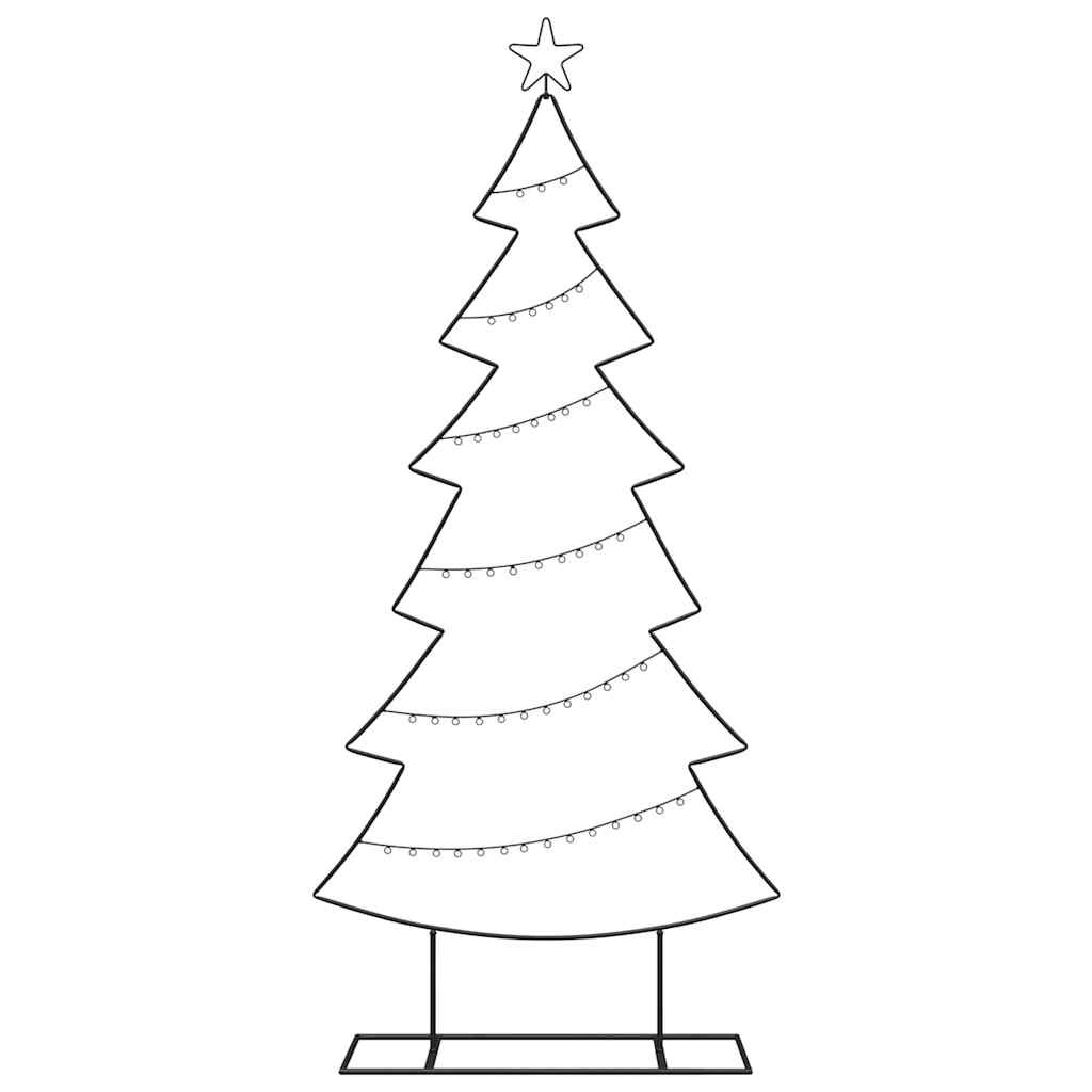 vidaXL Metalen kerstboom met standaard Zwart 180 cm Staal