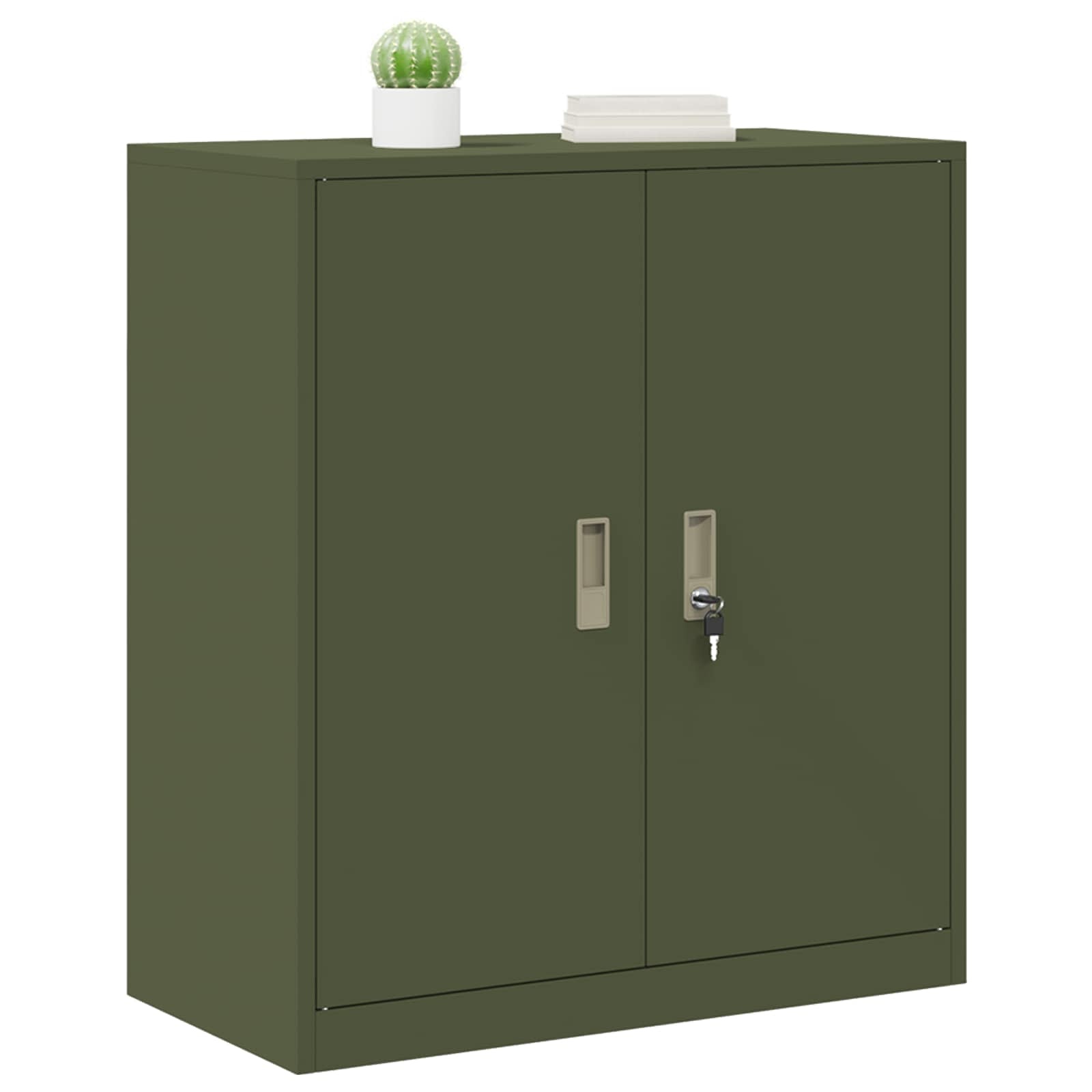 vidaXL Opbergkast Olijf Groen 80 x 40 x 90 cm Koudgewalst Staal