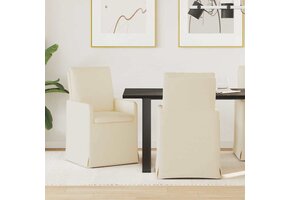 Set van 2 beige linnen eetstoelen, 57x67x98 cm - 35% Korting