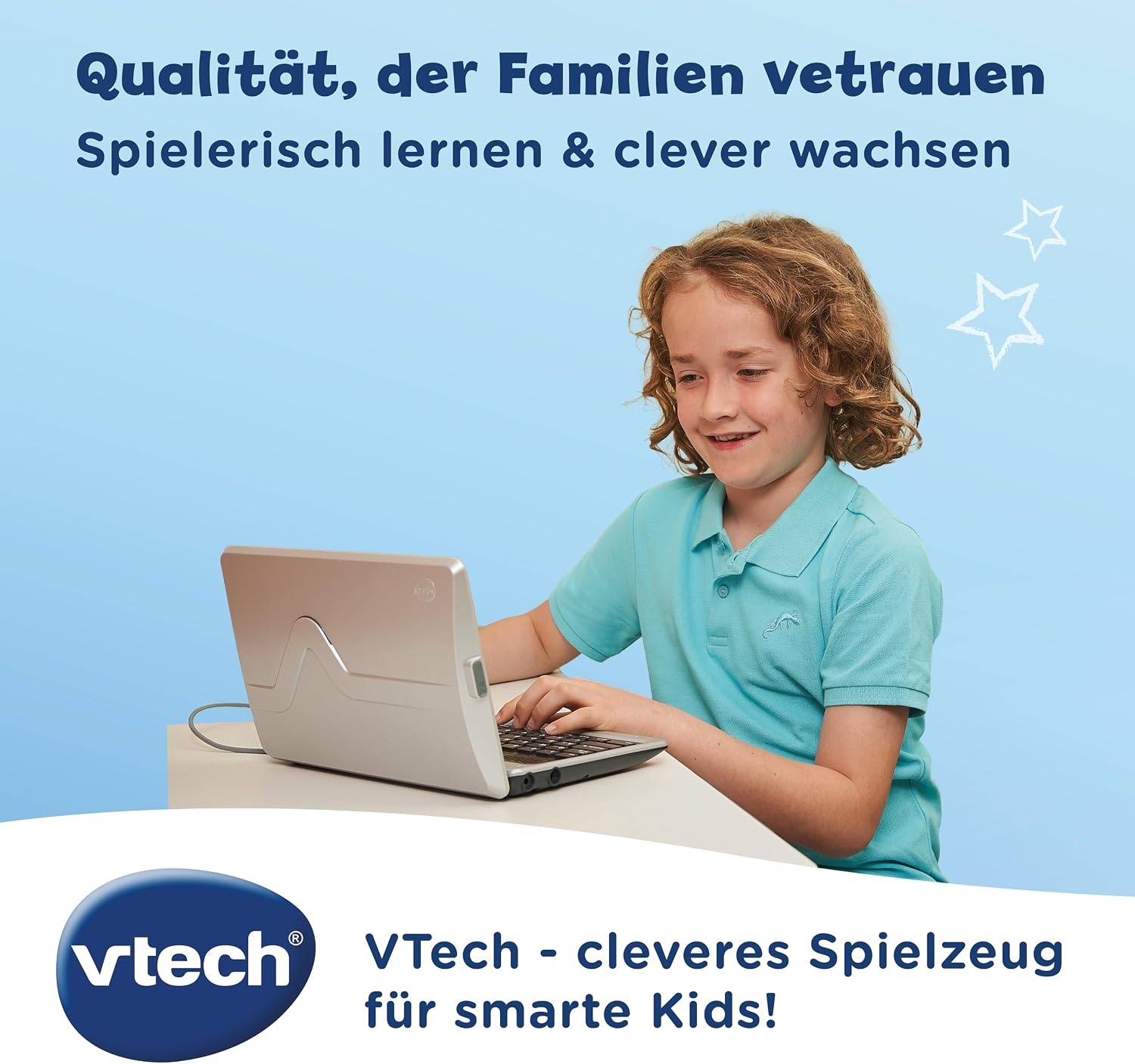 VTech Genio leerlaptop XL - leercomputer met groot 7" LCD-scherm met internettoegang, tekstprogramma en veel leerinhoud - voor kinderen van 5-12 jaar, grijs