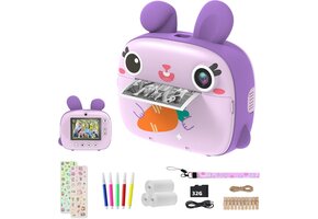 Kinder Instant Camera met 2.4" Scherm, 32GB SD Kaart & Inktloze Print - 45% Korting!