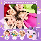 CAMCLID çocuk kamerası, 3 rulo, termal kağıt ve 32G SD kart, dijital kamera ve video kamerası, 6,4 cm (2,4 inç) ekranlı, fotoğraf kamerası, anında fotoğraf makinesi, kız ve erkek çocuklar için hediye