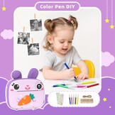 CAMCLID çocuk kamerası, 3 rulo, termal kağıt ve 32G SD kart, dijital kamera ve video kamerası, 6,4 cm (2,4 inç) ekranlı, fotoğraf kamerası, anında fotoğraf makinesi, kız ve erkek çocuklar için hediye