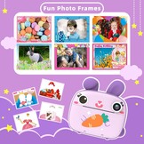 CAMCLID çocuk kamerası, 3 rulo, termal kağıt ve 32G SD kart, dijital kamera ve video kamerası, 6,4 cm (2,4 inç) ekranlı, fotoğraf kamerası, anında fotoğraf makinesi, kız ve erkek çocuklar için hediye