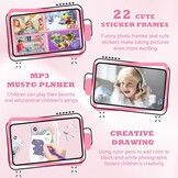 CATGIFF Instant camera voor kinderen, HD, instant camera voor kinderen, met kaart van 32 GB, kleurrijke pennen en printpapier, cadeaus voor jongens en meisjes, 3 tot 12 jaar, roze