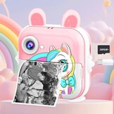 CATGIFF Instant camera voor kinderen, HD, instant camera voor kinderen, met kaart van 32 GB, kleurrijke pennen en printpapier, cadeaus voor jongens en meisjes, 3 tot 12 jaar, roze