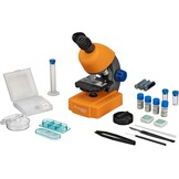 Bresser Junior Microscope Set with Accessories and Transport Case | Lighting, Dimmable LED, 5 preparations and 7 slides, Artemia grow kit, Battery operated, Hard case