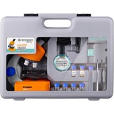 Bresser Junior Microscope Set with Accessories and Transport Case | Lighting, Dimmable LED, 5 preparations and 7 slides, Artemia grow kit, Battery operated, Hard case