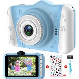 Kinderfotocamera - Camera voor Kinderen met Groot Display van 3,5 Inch, 1080P HD 12 MP, geïntegreerde SD-kaart, 32 GB, USB Oplaadbaar, Digitale Camera, Meisjes, Jongens, Verjaardag, Kerstmis, Geschenk
