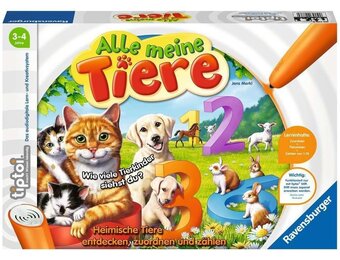 Ravensburger 776 tiptoi Al mijn dieren spel, vanaf 3 jaar, leren spelenderwijs de cijfers van 1 tot 10 met behulp van lokale dieren