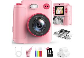 Instant Print Kindercamera 1080P HD met 32GB kaart - 33% Korting!