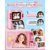 Instant Print kindercamera,1080P instant camera voor kinderen, kids digitale camera met 32 GB kaart en fotopapier, kerstverjaardagscadeaus kinderspeelgoed voor kinderen van 3-12 jaar