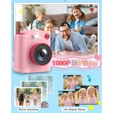 Instant Print kindercamera,1080P instant camera voor kinderen, kids digitale camera met 32 GB kaart en fotopapier, kerstverjaardagscadeaus kinderspeelgoed voor kinderen van 3-12 jaar