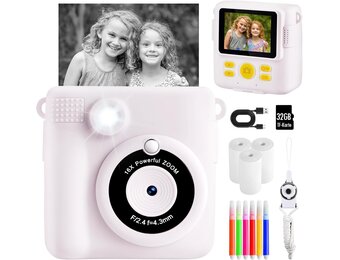Digitale kindercamera, met 2,4 inch scherm, 1080p HD, 8 MP ingebouwde 32 GB SD-kaart, voor meisjes, jongens, kinderen, 3-10 jaar