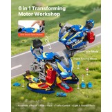 VEVOR Motorspeelgoed, 25 stuks, motormechaniek met afneembare onderdelen, lichten en geluiden, simulatie van rijden en racebanen, voor kinderen vanaf 3 jaar, blauw