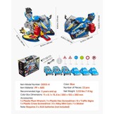 VEVOR Motorspeelgoed, 25 stuks, motormechaniek met afneembare onderdelen, lichten en geluiden, simulatie van rijden en racebanen, voor kinderen vanaf 3 jaar, blauw