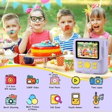 GREENKINDER Kids Instant Print Camera, 2.4'' HD Kids Digital Camera with 32GB Card & 3 Rolls Print Paper, Birthday Toys Gifts for Boys & Girls Age 3-12