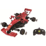 JAMARA 403007 Ferrari SF 1000 1:16, 2,4 GHz bouwpakket-onderdelen worden geplaatst, geen gereedschap of lijm nodig, detailgetrouw interieur, deuren handmatig openen, rood
