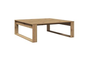 Salontafel Bewerkt Hout 100x100cm Artisanaal Eikenkleurig - 56% Korting