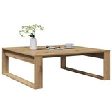 vidaXL Salontafel 100x100x35 cm bewerkt hout artisanaal eikenkleurig