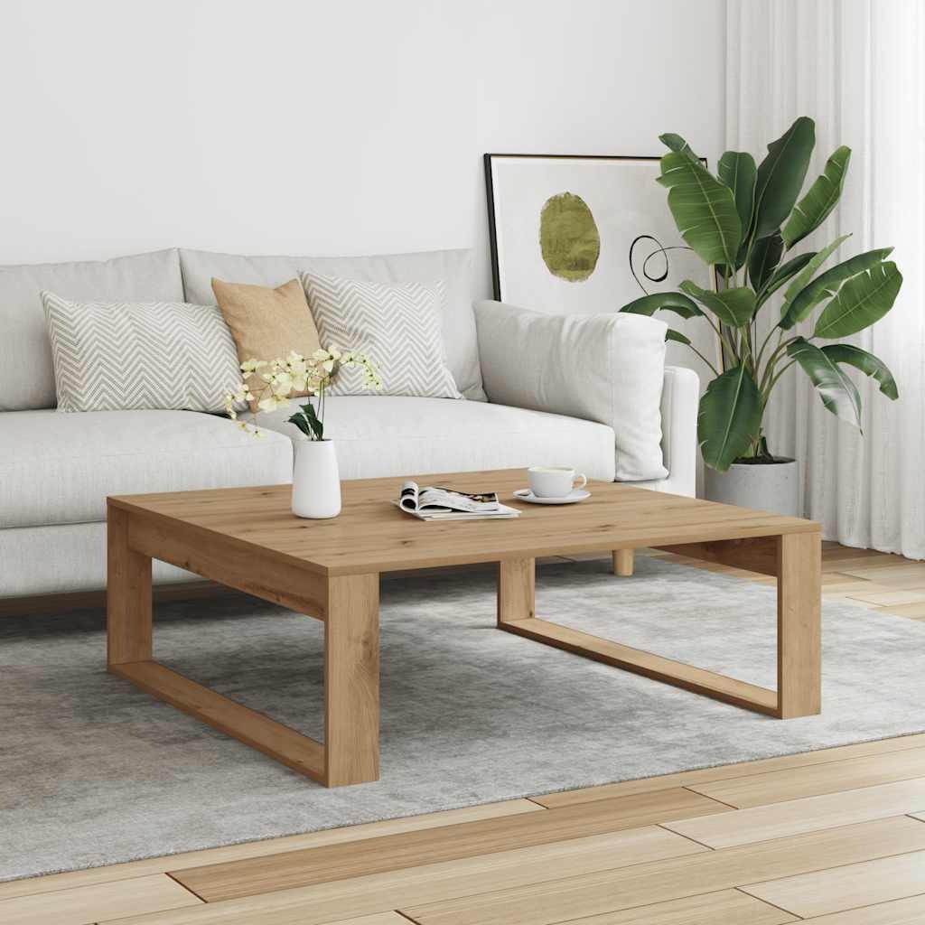 vidaXL Salontafel 100x100x35 cm bewerkt hout artisanaal eikenkleurig