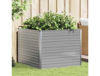 vidaXL Plantenbak verhoogd 100x100x77 cm gegalvaniseerd staal grijs